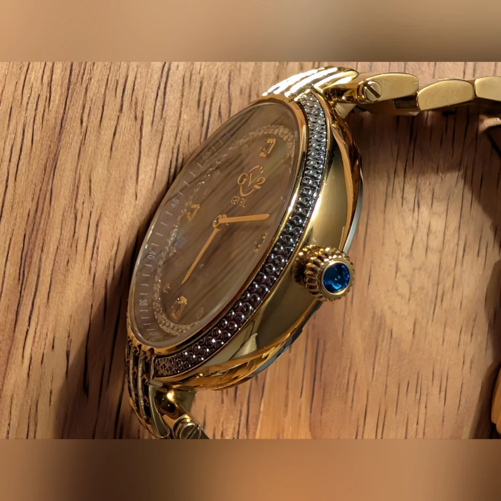 Gv2 By Gevril Matera Diamond Mother of Pearl Dial Ladies Watch